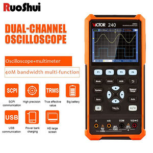 Osiloskop dan Multimeter Genggam VICTOR 240 2 in 1 Fungsi 40MHz Dual Channel Layar 4 1/2 250M Sa/s - Product Image 2