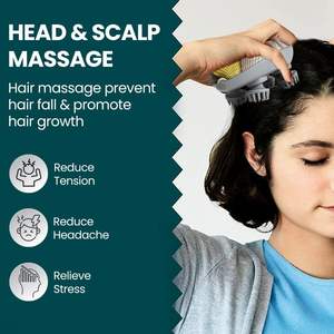 Eilison yeni lansmanı taşınabilir kafa masajı su geçirmez 360 el derisi <span class=keywords><strong>Scratcher</strong></span> 96 yoğurma düğümleri saç büyüme vücut masajı - Product Image 4