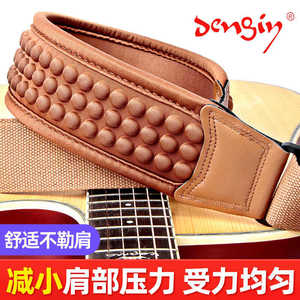 Sangle de guitare Dengin en cuir pour guitare acoustique, large, légère, confortable, avec support d'épaule - Product Image 1