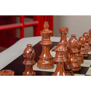 Piezas de Ajedrez King Tall de 3.75 Pulgadas, Estilo Caballero Alemán, con Acabado de Madera, Triple Peso, en ABS (34 piezas/juego) - Product Image 4