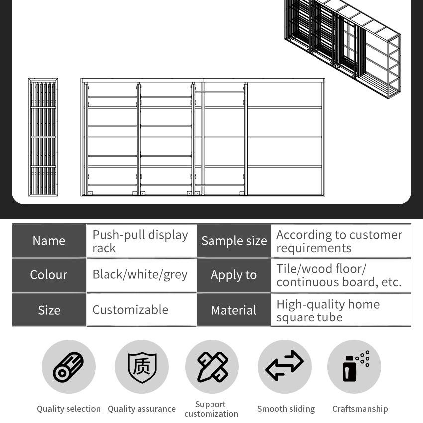 Sliding Tiles Display Rack Stone Granite For Exhibition Marble Ceramic Calacatta Sintered Stone Panel Slab Slider Display Rack