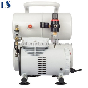 Популярный безмасляный компрессор HSENG AS06T 1/4 л.с. с ресивером 8 л и фильтром для временных татуировок, аэрографов и пневмоинструментов - Product Image 1