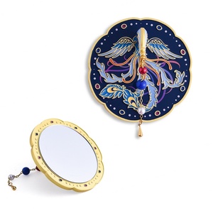 Customize New Design Personalized Decorative Chinese Style Single Side Soft Enamel Portable <b>Mirror</b> - Product Image 2