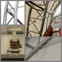 Abri conteneur à double treillis en A de 40'x40' pour le stockage d'équipements miniers, la logistique portuaire et le stockage de marchandises