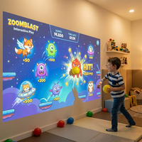 Proyector de Juegos Todo en Uno, Software de Juegos Interactivos para Pared, Proyector Smash Ball, Área de Juegos Interior para Niños, Proyector Interactivo