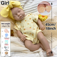 Poupées réalistes en silicone pour nouveau-nés de 18''/20'', faites à la main, en silicone souple, avec bouche ouverte, pour filles, avec fonction de boire et de pleurer