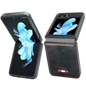 VIETAO OEM & ODM Z Flip 5 Phone Case Customized Logo Plain Leather Phone Cases For Samsung Galaxy Z Flip 5 Z Flip 4 Z Flip 3