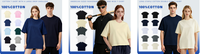 Camiseta de Manga Corta de Algodón Puro con Hombros Caídos, Tallas Europeas y Americanas, Corte Holgado, Camiseta para Hombre con Impresión de Logotipo Personalizado