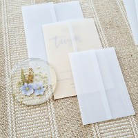 Enveloppes personnalisées en papier sulfurisé translucide à double ouverture avec logo imprimé, design vierge, emballage universel