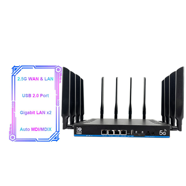 5g Cpe MT7988AV 802.11BE 2.5GE Ports Through-Wall Gateway Modem 5g Openwrt Router 4g Sim Card Firewall Router 5g Wifi 7 Router