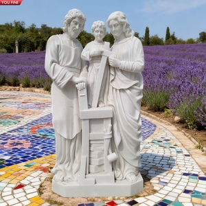 Estatua de la Sagrada Familia Tallada a Mano en Mármol Blanco YOUFINE, Escultura Religiosa para Iglesia, Jardín, Decoración Espiritual para Exteriores - Product Image 5