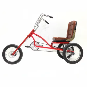 16 Inch Adult Steel Frame Single Speed 3 Wheel Cargo Trike Rickshaw Pedal Tricycle