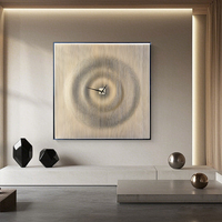 Décoration de maison moderne, peinture artistique en technique mixte 3D, œuvre d'art en tranche de vague faite à la main, horloge murale, peinture murale pour la décoration murale d'hôtel