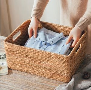 Cesto de Ropa Sucia Moderno, Tejido <span class=keywords><strong>a</strong></span> Mano, Ecológico, de Protección Ambiental, 100% Ratán Natural, con Asa - Product Image 4