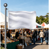 Drapeau blanc vierge, drapeau uni blanc en polyester pour impression personnalisée, événements, manifestations, décoration
