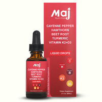 Extrait de Poivre Liquide en Gouttes, Baies d'Aubépine, Vitamine D3 K2, Racine de Betterave, Gouttes de Curcuma, Compléments Alimentaires