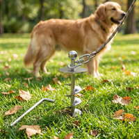 Ancrage de sol robuste pour laisse de chien, pivotant à 360°, en acier allié, spirale de 15 pouces, pour jardin et camping