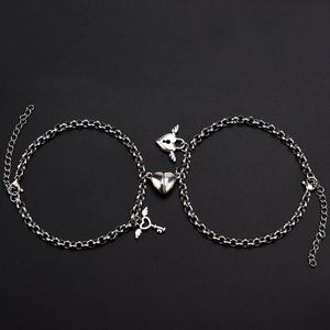 2pcs Stainless Steel Couple Bracelet <b>for</b> Women <b>Men</b> Sun Moon Magnet Attracting Bracelet Set Distance Lover Gift - Product Image 1
