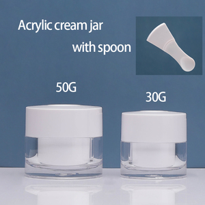 Envase cosmético de lujo 1 oz 30g 50g tarro de acrílico transparente tarro de acrílico blanco para logotipo personalizado - Product Image 5