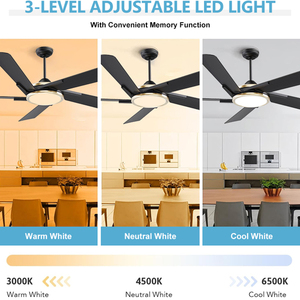 Cấu hình thấp trong nhà trang trí đảo ngược <span class=keywords><strong>DC</strong></span> động cơ 60 inch màu đen hiện đại quạt trần với ánh sáng - Product Image 3