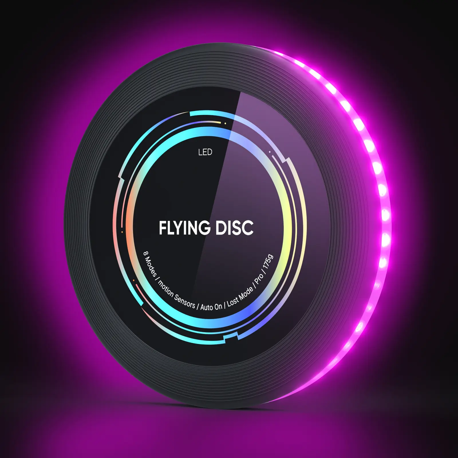 Outdoor Custom logo Rechargeable Flying Disc Type-c interface Led Flying Disc toy 7 lighting modes Led Outdoor Sports Frisbeed