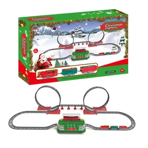 Slot Toy Christmas Train Set Railway Battery Operated Rail Tracks Toy Plastic Race Train Set Tracks Rail Toys