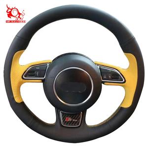 Cubierta de volante de gamuza <span class=keywords><strong>Hot</strong></span> <span class=keywords><strong>Wheels</strong></span>, diseñador de cuero para coser a mano para Audi S5 Sportback <span class=keywords><strong>Cabriolet</strong></span> A1 Amplified Sportback 2012 - Product Image 2