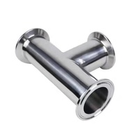 Collier de serrage sanitaire en acier inoxydable, 3 pouces 76mm Tee égal raccords de tuyauterie à 3 voies 304 316 TC Tee à trois pinces