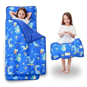 Tapis de sieste pour enfants dinosaures avec oreiller amovible et sac de transport - Product Image 3