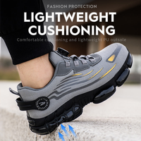 Chaussures de sécurité pour hommes à bouton rotatif avec embout en acier anti-écrasement et anti-perforation, chaussures de travail anti-éclaboussures sûres 266
