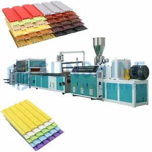 PVC Bamboo Wood Fiber Grille Great Wall Board TV Background Panel Extrusion Production Line