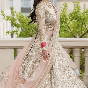 -- ใหม่ -- ล่าสุด -- อินเดีย/ปากีสถานที่สวยงาม-Koti-กับLehenga-ชุดประดับในลูกปัดแก้วคริสตัลหินทำงานสำหรับงานแต่งงาน = 2020 - Product Image 1