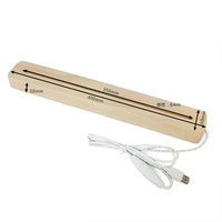 Support d'affichage LED rectangulaire 400 mm, support de lampe en acrylique 3D, base lumineuse en bois USB à intensité variable pour veilleuse