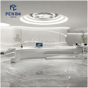 Mostrador de Recepción de Mármol Resistente a los Arañazos, Mostrador de Caja para Salón de Belleza, Mostrador de Recepción Personalizado para Spa, Salón de Uñas y Salón de Belleza - Product Image 4