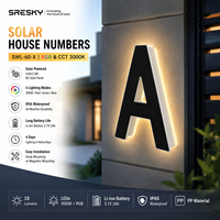 Nueva Placa de Dirección LED con Números de Casa Alimentada por Energía Solar, Encendido/Apagado Automático, Impermeable IP65 para Villa y Puerta