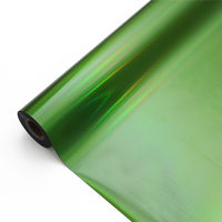 Rouleaux de feuille holographique verte et argentée pour l'artisanat, feuille de marquage à chaud, feuille réactive au toner pour plastifieuse, pour l'emballage de cartes