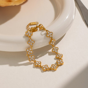 Pulsera <span class=keywords><strong>de</strong></span> <span class=keywords><strong>tenis</strong></span> <span class=keywords><strong>de</strong></span> circonita blanca con diseño <span class=keywords><strong>de</strong></span> flor <span class=keywords><strong>de</strong></span> ciruelo <span class=keywords><strong>para</strong></span> <span class=keywords><strong>mujer</strong></span>, <span class=keywords><strong>de</strong></span> acero inoxidable con PVD <span class=keywords><strong>de</strong></span> oro <span class=keywords><strong>de</strong></span> 18K, estilo Ins, fresca, elegante, <span class=keywords><strong>para</strong></span> uso diario, regalo - Product Image 5