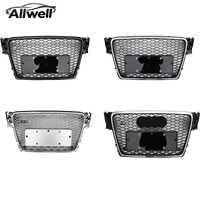Grille de pare-chocs avant ALLWELL compatible avec Audi A4 B8, mise à niveau vers grille RS4, 2008-2012, ventilation de pare-chocs avant améliorée pour A4