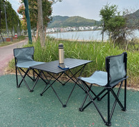 Ensemble de chaises de table pliantes portables 1 + 6 Design moderne en alliage d'aluminium pour camping en plein air pique-nique salle à manger économiquement cour