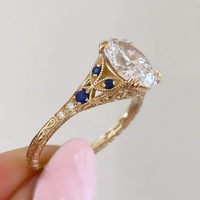 Bague de mariage en or massif 10K/14K/18K avec diamant de laboratoire ovale de 0,5 à 3 carats, sertie de pierres latérales en milgrain, certifiée IGI, clarté VVS, CVD/HPHT