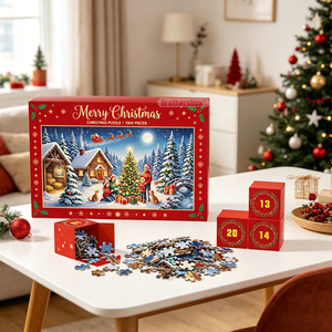 Calendrier <span class=keywords><strong>de</strong></span> l'Avent <span class=keywords><strong>de</strong></span> Noël à succès : Puzzle <span class=keywords><strong>de</strong></span> 1000 pièces pour compte à rebours <span class=keywords><strong>de</strong></span> 24 jours, personnalisé en papier, pour enfants et adultes - Product Image 3