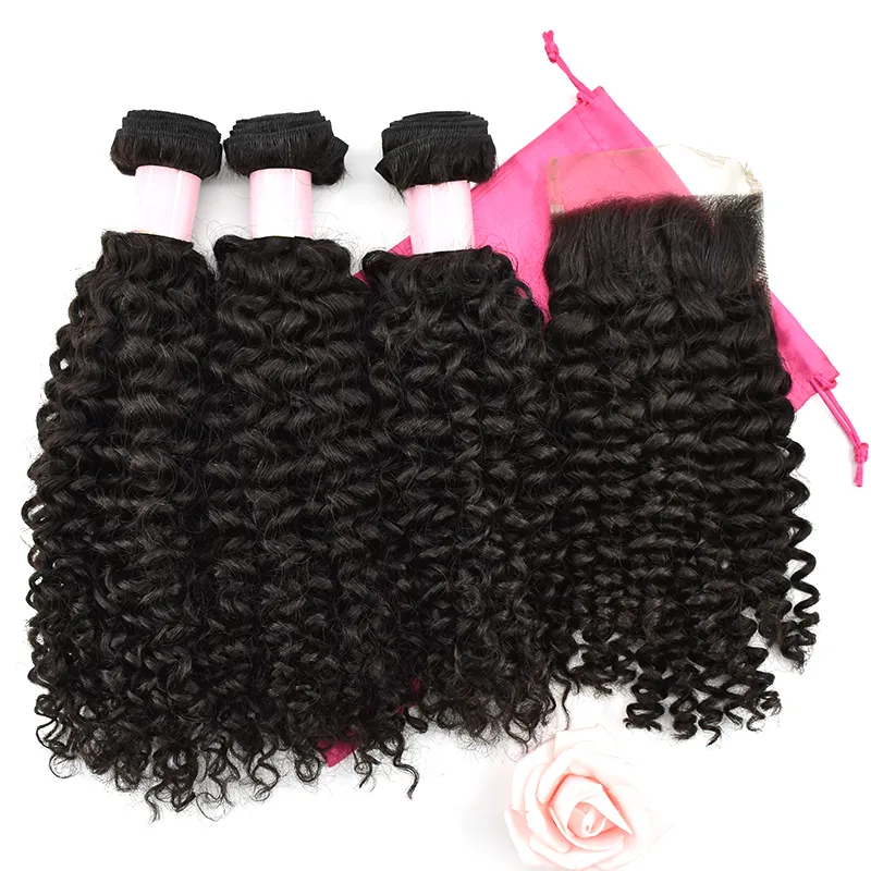 Top Selling Bundles Vendors Virgin Brazilian Human Hair Weaving Hair Weft Remy Curly Natural Color