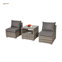 BHR Großhandel Allwetter-Rattan-Gartenmöbel 2-Sitzer Balkonmöbel Sofa-Set Rattan-Möbel