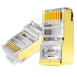 China Supplier Rack Rj45 Connector Cat 6 Cat5E Cat6 Ethernet Utp Ftp Shielded 8P8C Plug Connector