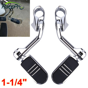 RACEPRO largo ajustable plegable montaje carretera <span class=keywords><strong>pie</strong></span> Peg 1-1/4 "Crash Bar <span class=keywords><strong>pie</strong></span> clavijas para Harley Davidson Street Glide Road King - Product Image 1