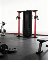 Máquina Smith Compacta Todo en Uno de Acero para Entrenamiento de Fuerza Comercial con Cables Cruzados para Fisicoculturismo