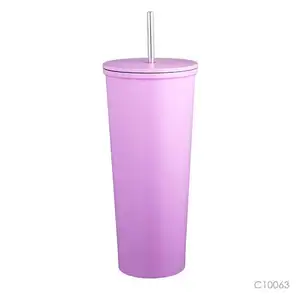 Custom High Quality 19oz 22oz Big Size Juice Cup Pink Cups With Straw And Lid