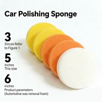Éponge de polissage pour carrosserie de voiture en polyester à bords plats de 3, 4 et 5 pouces, tampon de lustrage de qualité supérieure, facile à nettoyer, logo personnalisé OEM