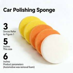 Éponge de polissage <span class=keywords><strong>pour</strong></span> carrosserie de voiture en polyester à bords plats de 3, 4 et 5 pouces, tampon de polissage de qualité supérieure, personnalisable, OEM - Product Image 5