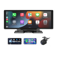 Écran portable sans fil CarPlay IPS de 10,26 pouces, navigation GPS Android Auto, moniteur de smartphone AUX FM, caméra de recul
